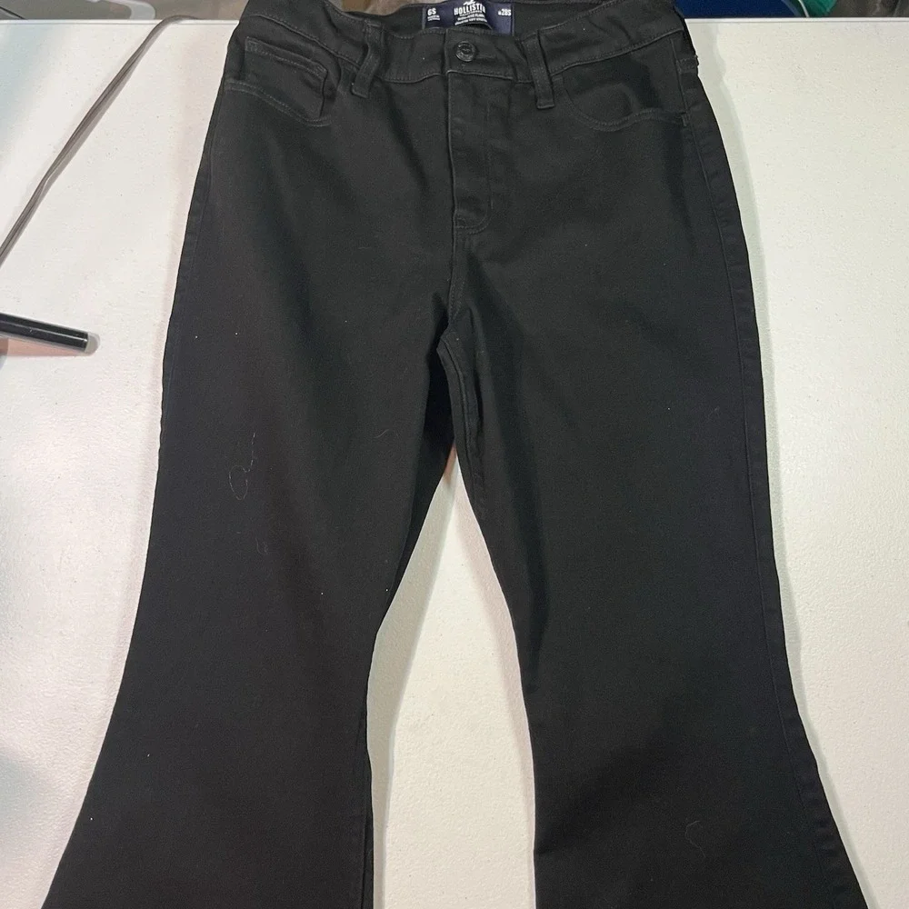 Hollister High Rise Flare Soft Stretch 6s 28s 28x28 Black‎ EUC
